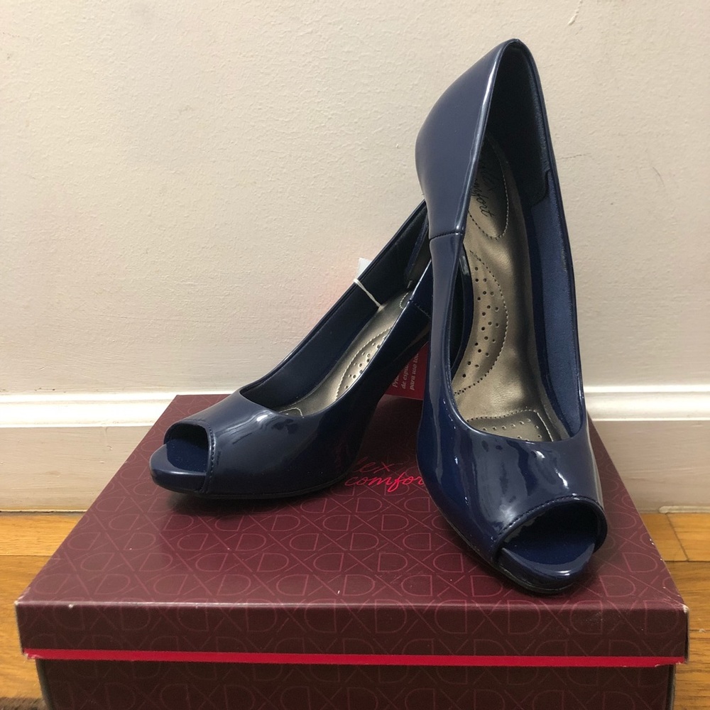 Blue Open-Toed Heels